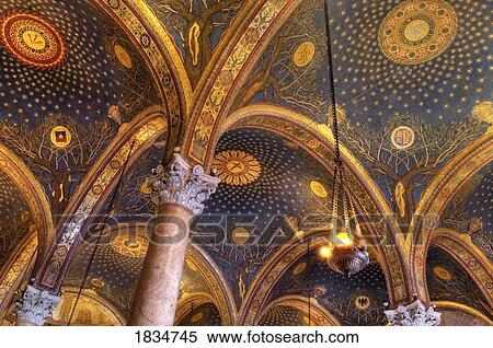 Stock Photography - Church Of All Nations, Jerusalem, Israel; Interior Of Catholic Church. Fotosearch