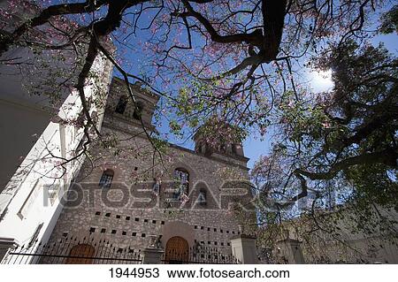 Stock Image - Church of La Compania in the 'Manzana Jesu? tica' (Jesuit Block) of the City of Cordoba, Argentina. Fotosearch