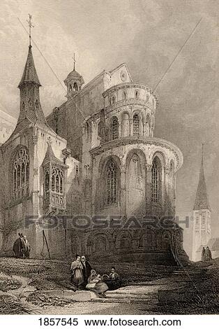 Stock Photography - Church Of St. Maria, Cologne, Germany. Engraved By J. Redaway From A 19Th Century Print By D. Roberts.. Fotosearch
