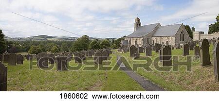 Stock Image - Church Of St. Michael And All Angels; Northumberland, England. Fotosearch