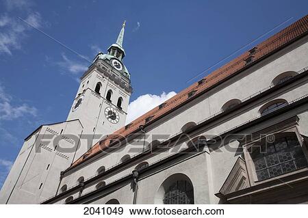 Stock Photo - Church Of St. Peter, Munich, Bavaria, Germany. Fotosearch