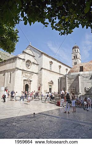 Picture - Church Of St. Savior And Big Onofrio's Fountain, Dubrovnik, Dubrovnik-Neretva, Croatia. Fotosearch