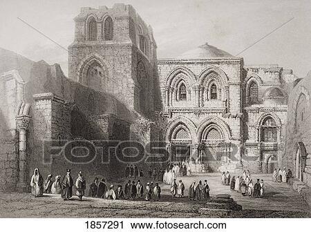 Church Of The Holy Sepulchre, Jerusalem. Original Tomb Of Godfrey Of Bouillon. Engraved By E. Challis After W. H. Bartlett. View Large Photo Image Stock Image - Church Of The Holy Sepulchre, Jerusalem. Original Tomb Of Godfrey Of Bouillon. Engraved By E. Challis After W. H. Bartlett.. Fotosearch