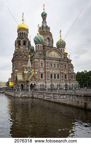 Stock Photo - Church Of The Savior On Spilled Blood On Griboedova Canal; St. Petersburg Russia. Fotosearch