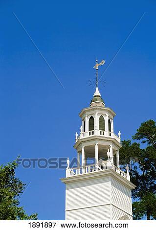 Stock Photo - Church Steeple In Castine. Fotosearch