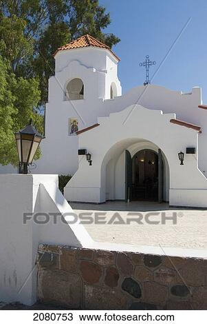 Church With A Whitewashed Building And Stone Fence; Chacras De Coria Mendoza Argentina View Large Photo Image Stock Image - Church With A Whitewashed Building And Stone Fence; Chacras De Coria Mendoza Argentina. Fotosearch