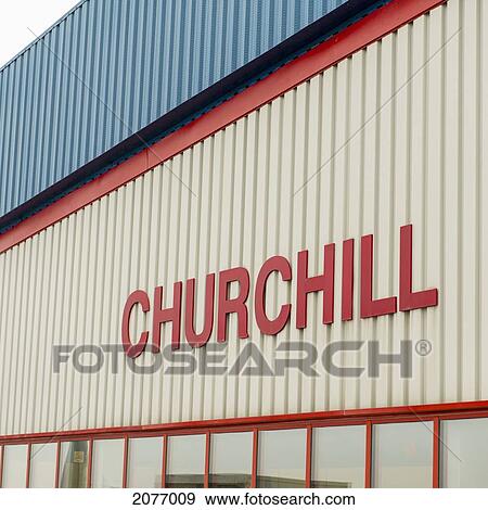 Churchill Sign On The Exterior Airport Wall; Churchill Manitoba Canada View Large Photo Image Stock Photo - Churchill Sign On The Exterior Airport Wall; Churchill Manitoba Canada. Fotosearch