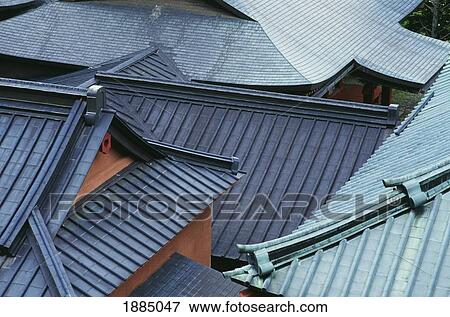 Stock Photo - Chuzenji Temple Roofs, Nikko. Fotosearch
