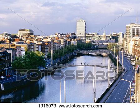 City Center With River Liffey, Elevated View View Large Photo Image Stock Image - City Center With River Liffey, Elevated View. Fotosearch