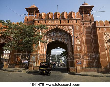 City Gate In Jaipur; India View Large Photo Image Stock Photo - City Gate In Jaipur; India. Fotosearch