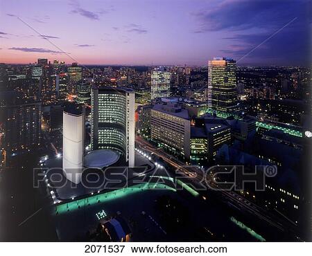 City Hall And Downtown Toronto At Sunset, Ontario View Large Photo Image Stock Photo - City Hall And Downtown Toronto At Sunset, Ontario. Fotosearch
