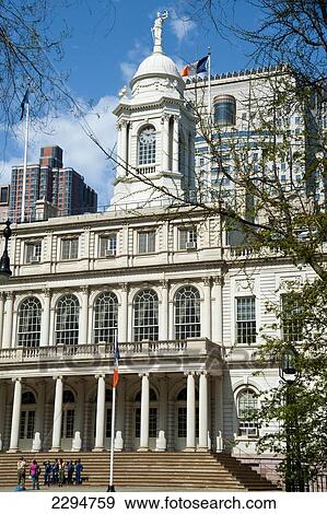 City Hall, Manhattan, New York, Usa View Large Photo Image Stock Photo - City Hall, Manhattan, New York, Usa. Fotosearch