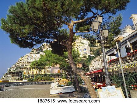Stock Photography - City Of Positano Promenade. Fotosearch