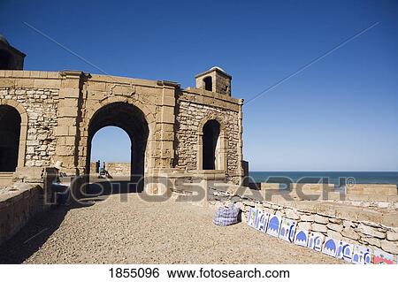 Stock Photograph - City Wall; Essaouira, Morocco. Fotosearch
