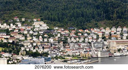 Cityscape Along The Coast; Bergen Norway View Large Photo Image Stock Image - Cityscape Along The Coast; Bergen Norway. Fotosearch