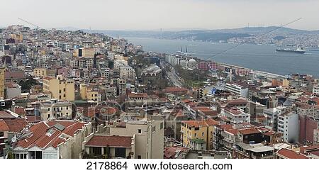 Cityscape And The Bosphorus River; Istanbul Turkey View Large Photo Image Picture - Cityscape And The Bosphorus River; Istanbul Turkey. Fotosearch