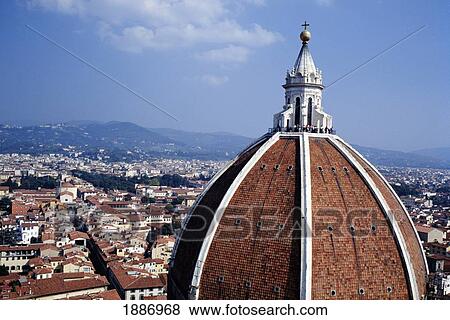 Stock Photo - Cityscape And View Of Duomo Dome. Fotosearch