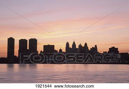 Cityscape At Sunset View Large Photo Image Picture - Cityscape At Sunset. Fotosearch
