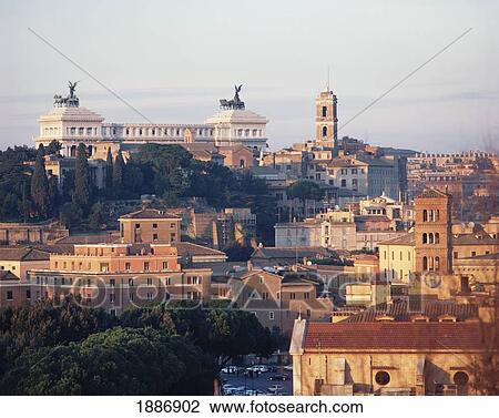 Stock Image - Cityscape From Aventine Hill. Fotosearch