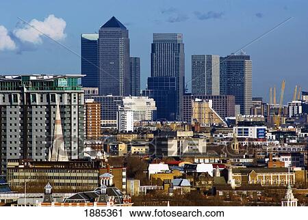 Stock Image - Cityscape In Canary Wharf. Fotosearch