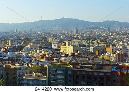 Cityscape of Barcelona with mountains in the distance; Barcelona, Spain View Large Photo Image Stock Image - Cityscape of Barcelona with mountains in the distance; Barcelona, Spain. Fotosearch