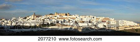 Stock Image - Cityscape Of White Buildings; Vejer De La Frontera Andalusia Spain. Fotosearch