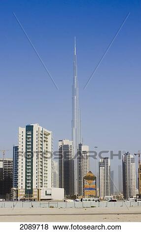 Stock Photo - Cityscape With Burj Khalifa, Dubai, Uae. Fotosearch
