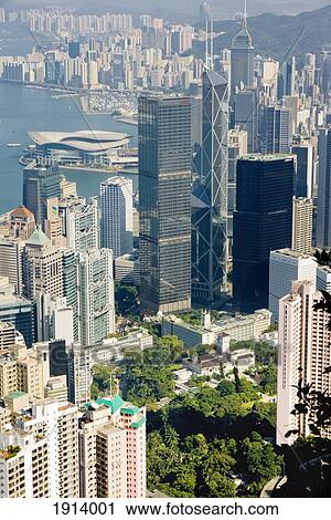 Stock Image - Cityscape With Harbour. Fotosearch