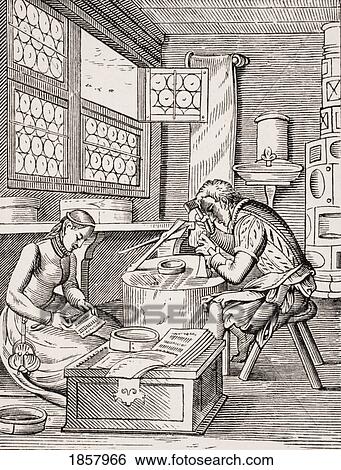 Clasp Maker. 19Th Century Reproduction Of 16Th Century Woodcut By Jost Amman View Large Photo Image Stock Photograph - Clasp Maker. 19Th Century Reproduction Of 16Th Century Woodcut By Jost Amman. Fotosearch