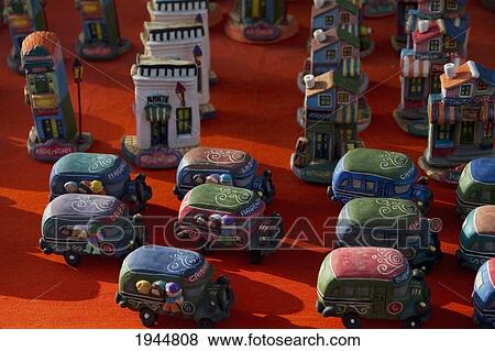 Stock Photo - Clay souvenirs, Buenos Aires, Argentina. Fotosearch