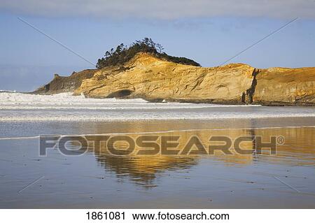 Stock Image - Cliff Along Shoreline. Fotosearch