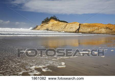 Stock Image - Cliff Along Shoreline. Fotosearch