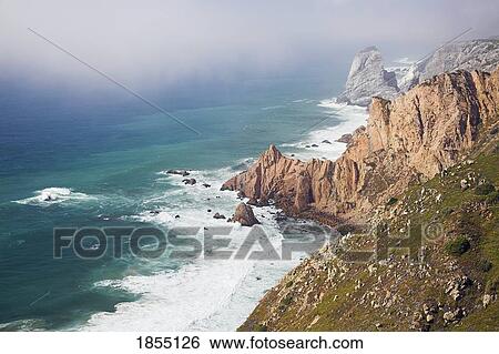 Cliff And Seascape Of Cape Roca, Sintra, Portugal View Large Photo Image Stock Photograph - Cliff And Seascape Of Cape Roca, Sintra, Portugal. Fotosearch