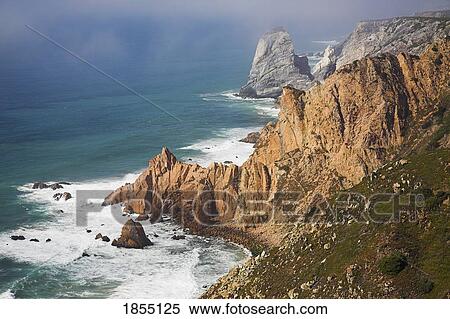 Stock Photography - Cliff And Seascape Of Cape Roca; Sintra, Portugal. Fotosearch