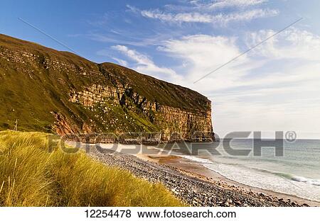 Stock Photo - Cliffs along the coast of Orkney Islands, Rackwick; Orkney, Scotland. Fotosearch