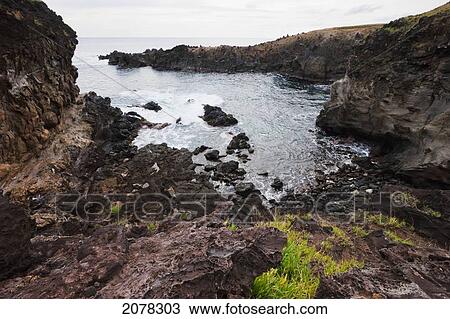 Cliffs By Ana Kai Tangata, Rapa Nui (Easter Island), Chile View Large Photo Image Stock Image - Cliffs By Ana Kai Tangata, Rapa Nui (Easter Island), Chile. Fotosearch