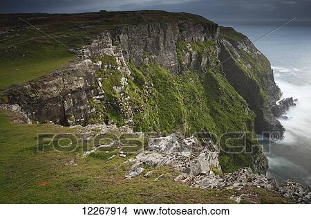 Picture - Cliffs on Inishturk Island, Wild Atlantic Way; County Mayo, Ireland. Fotosearch