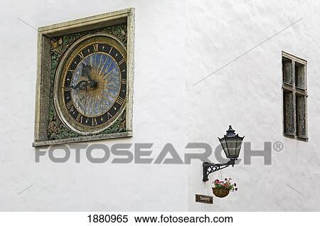 Clock Of The Holy Ghost Church, Close Up View Large Photo Image Stock Photography - Clock Of The Holy Ghost Church, Close Up. Fotosearch