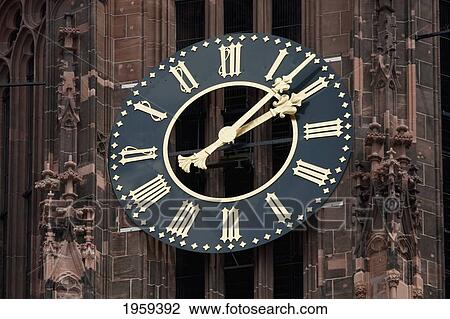Clock On Cathedral Of Saint Bartholomew In Frankfurt Am Main, Germany View Large Photo Image Stock Image - Clock On Cathedral Of Saint Bartholomew In Frankfurt Am Main, Germany. Fotosearch
