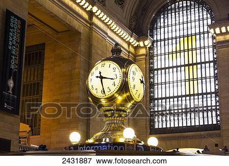 Clock on the Main Concourse of Grand Central Terminal (Grand Central Station), New York City, New York, United States View Large Photo Image Stock Photo - Clock on the Main Concourse of Grand Central Terminal (Grand Central Station), New York City, New York, United States. Fotosearch