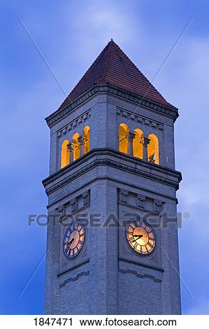 Clock Tower In Riverfront Park; Spokane, Washington, Usa View Large Photo Image Stock Image - Clock Tower In Riverfront Park; Spokane, Washington, Usa. Fotosearch
