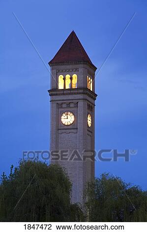 Clock Tower In Riverfront Park; Spokane, Washington, Usa View Large Photo Image Stock Image - Clock Tower In Riverfront Park; Spokane, Washington, Usa. Fotosearch