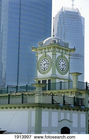 Stock Photo - Clock Tower In Star Ferry Harbour. Fotosearch