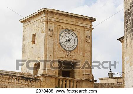 Clock Tower In The Citadel, Victoria (Rabat), Gozo Island, Malta View Large Photo Image Stock Photo - Clock Tower In The Citadel, Victoria (Rabat), Gozo Island, Malta. Fotosearch
