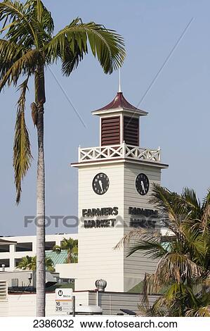 Clock tower on a farmers market building; California, United States of America View Large Photo Image Stock Image - Clock tower on a farmers market building; California, United States of America. Fotosearch