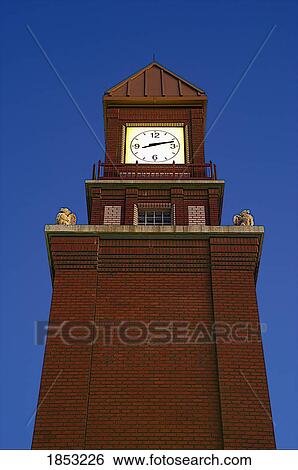 Stock Photograph - Clock Tower, St. Albert, Alberta, Canada. Fotosearch