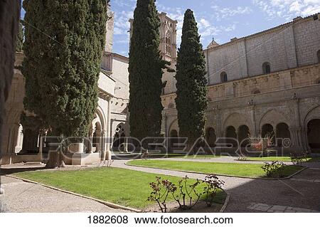 Cloister Of Poblet Monastery; Poblet, Spain View Large Photo Image Stock Photo - Cloister Of Poblet Monastery; Poblet, Spain. Fotosearch
