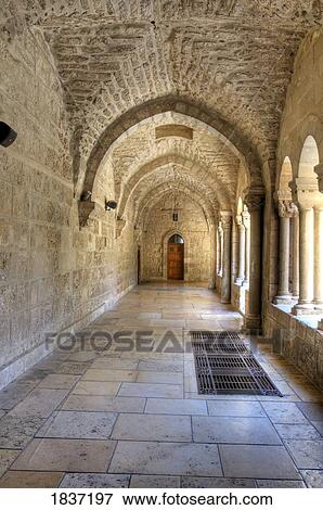 Cloister Of St Catherine's Church; Bethlehem, Jerusalem, Israel View Large Photo Image Stock Photo - Cloister Of St Catherine's Church; Bethlehem, Jerusalem, Israel. Fotosearch