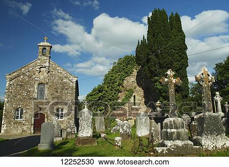 Stock Image - Clonbeg church in the Glen of Aherlow; County Tipperary, Ireland. Fotosearch