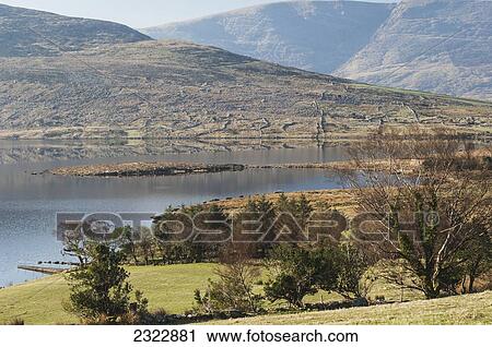 Stock Image - Cloonaghlin Lough; Iveragh Peninsula, County Kerry, Ireland, UK. Fotosearch